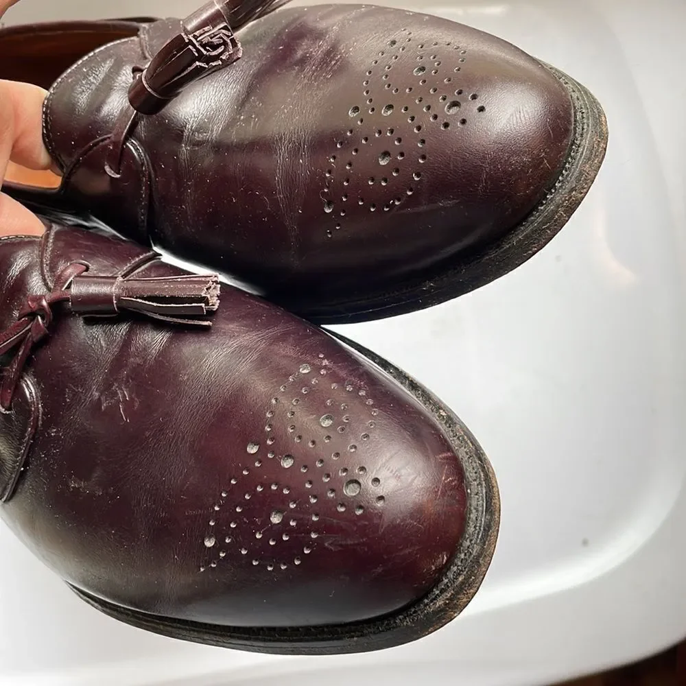 Allen Edmonds Windham burgundy leather oxford type slip‎ on dress shoes